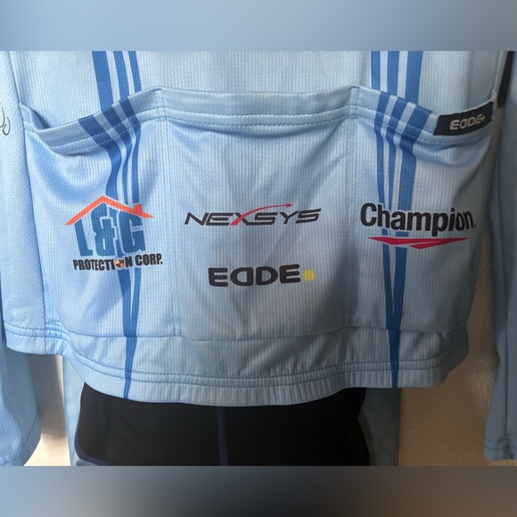 Edde Sports Light Blue Cycling Kit – Long Sleeve Jacket & Padded Bodysuit - Picture 6 of 9